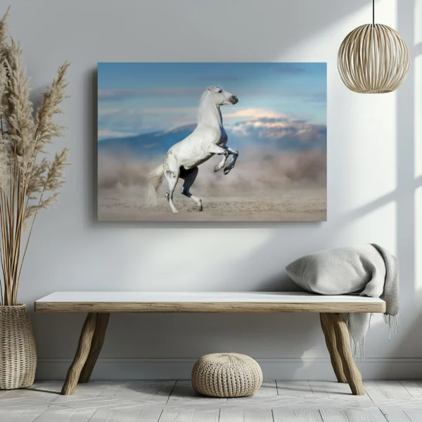 Tablou Canvas Cal Alb - Detaliu Tablou Canvas nr. 27694