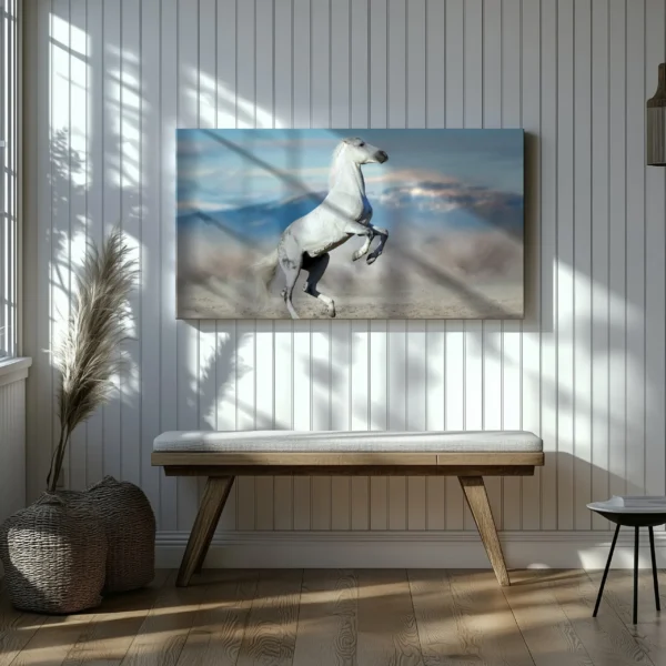 Tablou Canvas Cal Alb - Detaliu Tablou Canvas nr. 27695