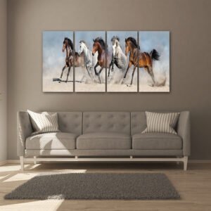 Tablou Canvas 4 Piese - Wild Horses - Detaliu Tablou Canvas nr. 31482