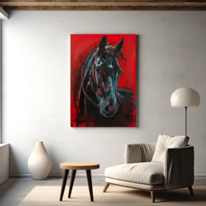 Tablou Canvas Armăsar Negru - Detaliu Tablou Canvas nr. 26572