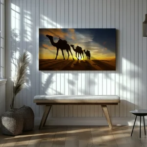 Tablou Canvas Caravană cu Cămile - Detaliu Tablou Canvas nr. 28487