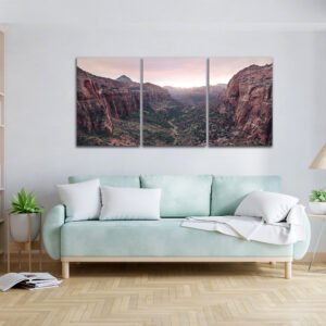 Tablou Canvas 3 Piese - Măreția Canionului Zion - Detaliu Tablou Canvas nr. 31432