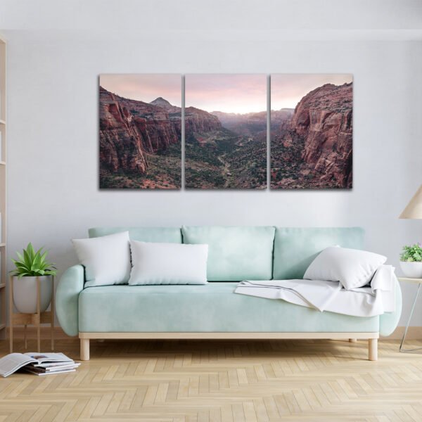 Tablou Canvas 3 Piese - Măreția Canionului Zion - Detaliu Tablou Canvas nr. 31432