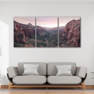Tablou Canvas 3 Piese - Măreția Canionului Zion - Detaliu Tablou Canvas nr. 31433