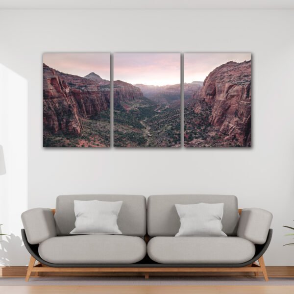 Tablou Canvas 3 Piese - Măreția Canionului Zion - Detaliu Tablou Canvas nr. 31433