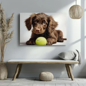 Tablou Canvas Cățeluș Curios - Detaliu Tablou Canvas nr. 27365
