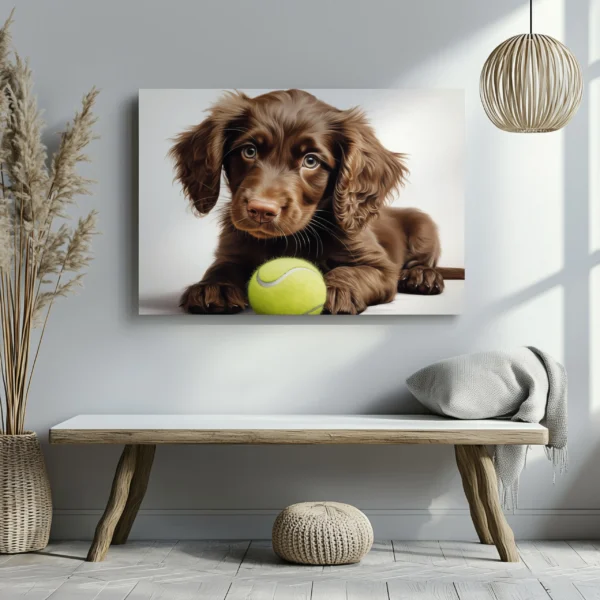 Tablou Canvas Cățeluș Curios - Detaliu Tablou Canvas nr. 27365
