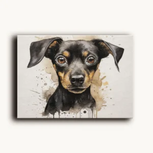 Tablou Canvas Portret Cățel Pinscher - Detaliu Tablou Canvas nr. 27232