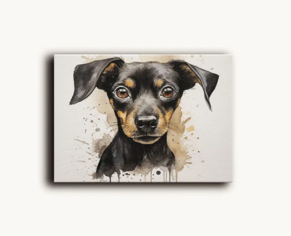 Tablou Canvas Portret Cățel Pinscher - Detaliu Tablou Canvas nr. 27232
