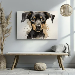 Tablou Canvas Portret Cățel Pinscher - Detaliu Tablou Canvas nr. 27233