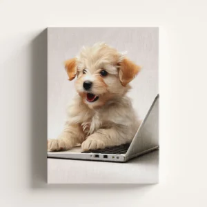 Tablou Canvas Cățelușul Programator