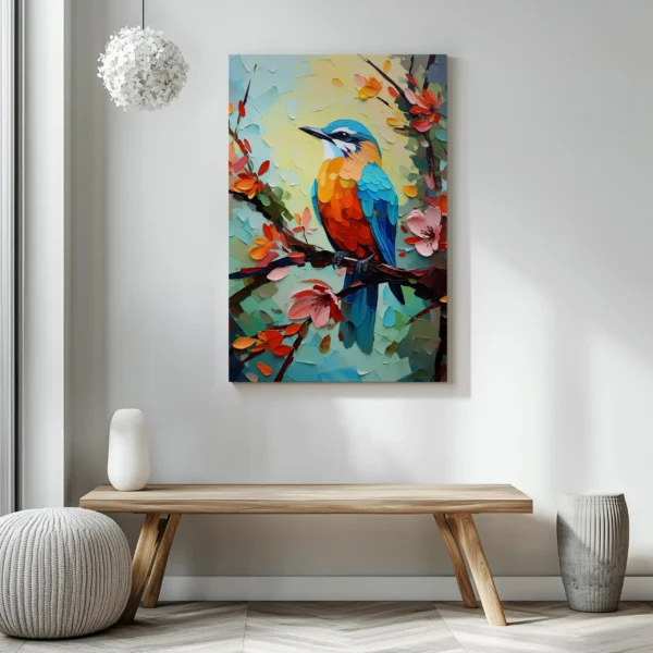 Tablou Canvas Pasăre Colorată - Detaliu Tablou Canvas nr. 26574