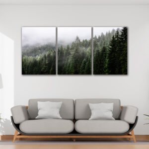 Tablou Canvas 3 Piese - Pădurea de Conifere - Detaliu Tablou Canvas nr. 31451