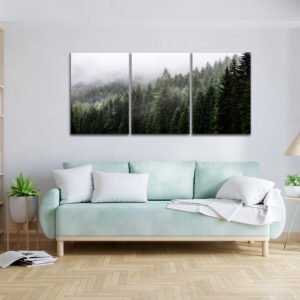 Tablou Canvas 3 Piese - Pădurea de Conifere - Detaliu Tablou Canvas nr. 31450
