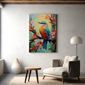 Tablou Canvas Pasăre Colorată - Detaliu Tablou Canvas nr. 26575