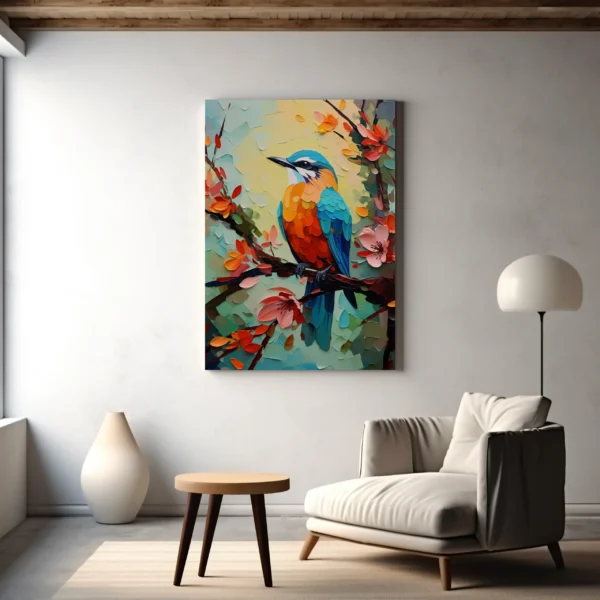 Tablou Canvas Pasăre Colorată - Detaliu Tablou Canvas nr. 26575