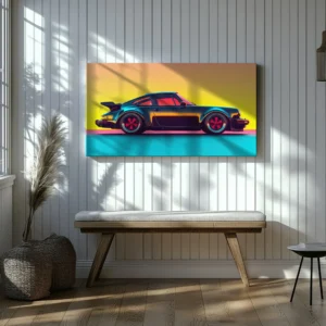 Tablou Canvas Porsche Synthwave Retro - Detaliu Tablou Canvas nr. 24314