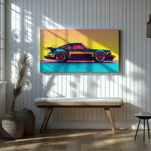 Tablou Canvas Porsche Synthwave Retro - Detaliu Tablou Canvas nr. 24314