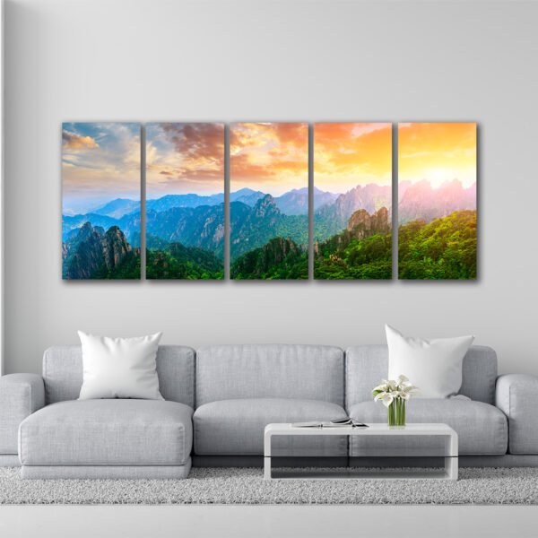 Tablou Canvas 5 Piese - Vârfurile Mărețe din Huangshan - Detaliu Tablou Canvas nr. 31510