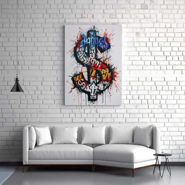 Tablou Canvas Dolar Graffiti - Detaliu Tablou Canvas nr. 29365