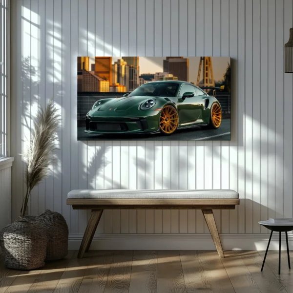 Tablou Canvas Porsche GT3 Verde - Detaliu Tablou Canvas nr. 25876