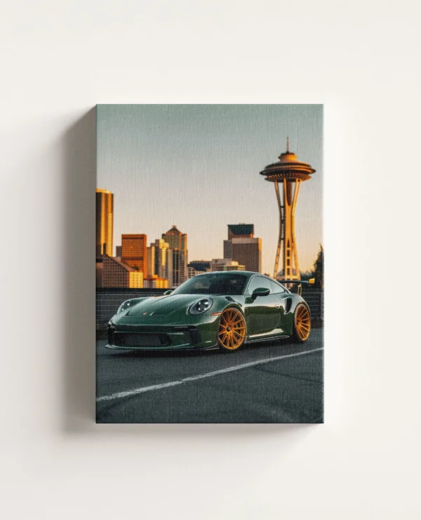 Tablou Canvas Porsche GT3 Verde
