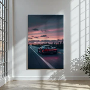 Tablou Canvas Bugatti Chiron - Viteză la Apus - Detaliu Tablou Canvas nr. 24213