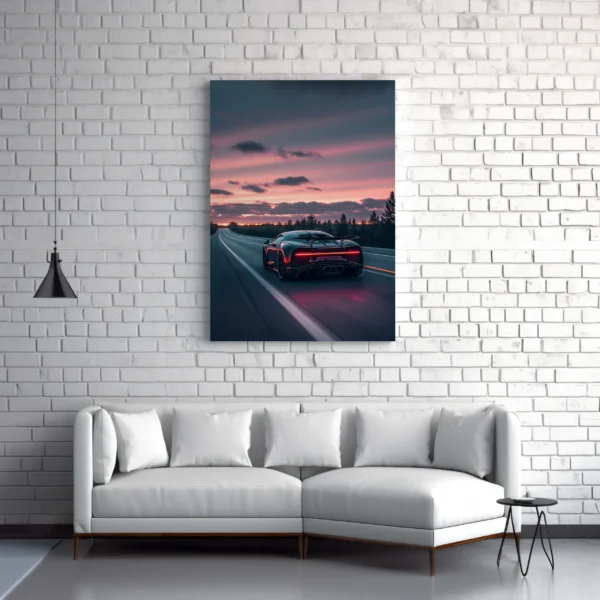 Tablou Canvas Bugatti Chiron - Viteză la Apus - Detaliu Tablou Canvas nr. 24212