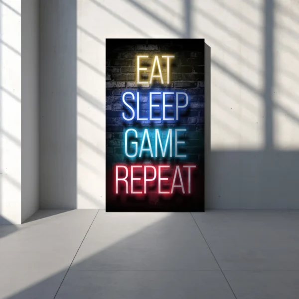 Tablou Canvas Eat Sleep Game Repeat - Detaliu Tablou Canvas nr. 24587