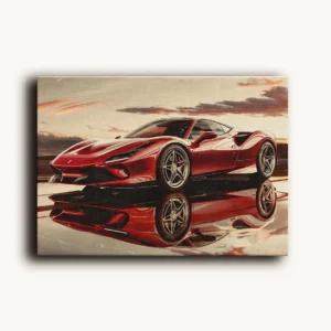 Tablou Canvas Ferrari F8 Tributo - Apus Exotic - Detaliu Tablou Canvas nr. 25551