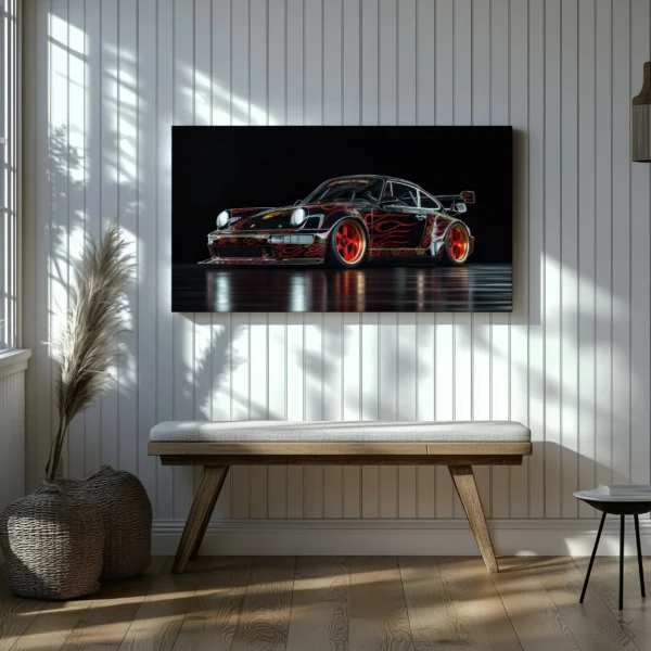 Tablou Canvas Porsche RWB Custom Flames - Detaliu Tablou Canvas nr. 24515