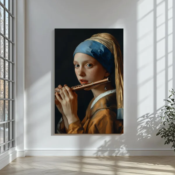 Tablou Canvas Fata cu Flautul - Detaliu Tablou Canvas nr. 29513