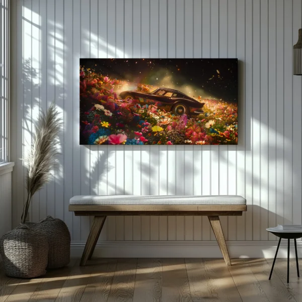 Tablou Canvas Ferrari Clasic Fantezie Florala - Detaliu Tablou Canvas nr. 24248