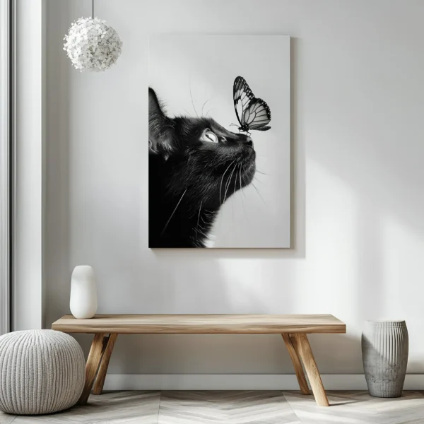 Tablou Canvas Pisică Neagră - Detaliu Tablou Canvas nr. 26679