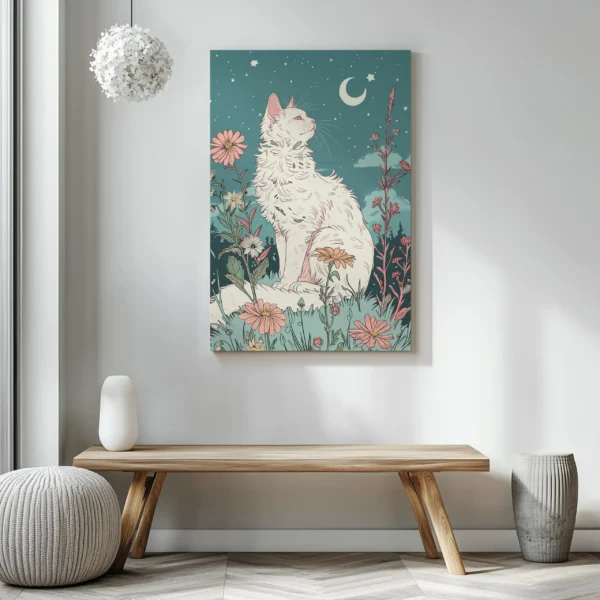 Tablou Canvas Pisică Albă - Detaliu Tablou Canvas nr. 26685