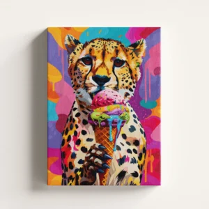 Tablou Canvas Ghepardul cu Înghețată