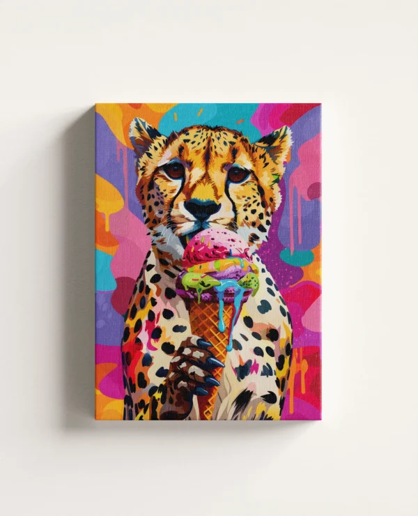 Tablou Canvas Ghepardul cu Înghețată