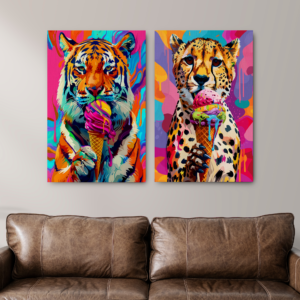 Tablou Canvas 2 Piese - Ice Cream Predators - Detaliu Tablou Canvas nr. 31424