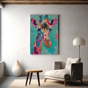 Tablou Canvas Girafa Cromatică - Detaliu Tablou Canvas nr. 30223