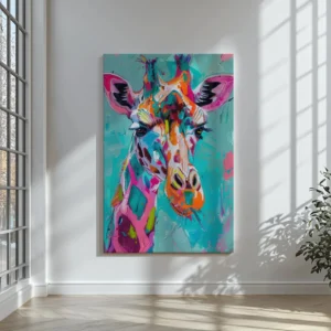 Tablou Canvas Girafa Cromatică - Detaliu Tablou Canvas nr. 30224