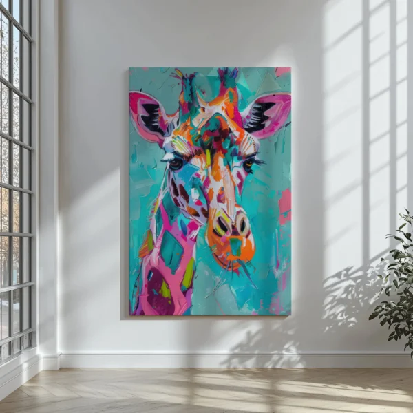 Tablou Canvas Girafa Cromatică - Detaliu Tablou Canvas nr. 30224
