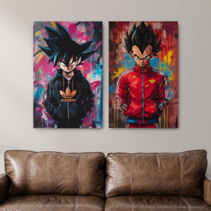 Tablou Canvas 2 Piese - Goku & Vegeta Streetwear - Detaliu Tablou Canvas nr. 31425