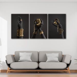 Tablou Canvas 3 Piese - Golden Touch Glamour - Detaliu Tablou Canvas nr. 31462