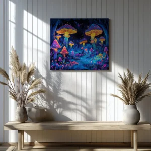 Tablou Canvas Neon Shroom - Detaliu Tablou Canvas nr. 20138