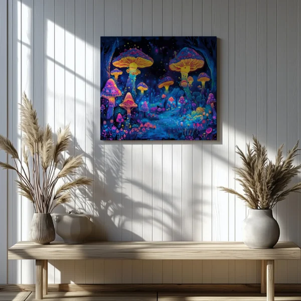 Tablou Canvas Neon Shroom - Detaliu Tablou Canvas nr. 20138