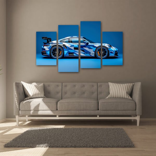 Tablou Canvas 4 Piese - Porsche 911 GT3 - Detaliu Tablou Canvas nr. 31476