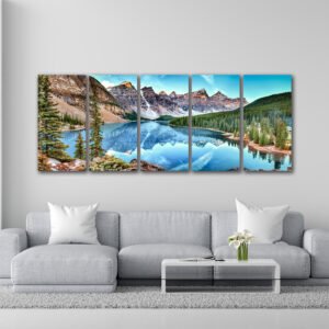 Tablou Canvas 5 Piese - Moraine Lake - Detaliu Tablou Canvas nr. 31512