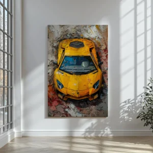Tablou Canvas Lamborghini Aventador Galben - Detaliu Tablou Canvas nr. 25159