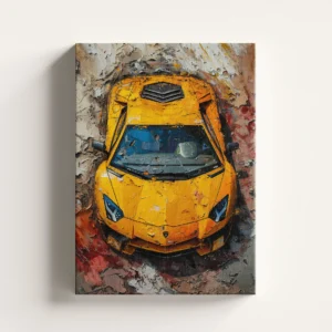 Tablou Canvas Lamborghini Aventador Galben