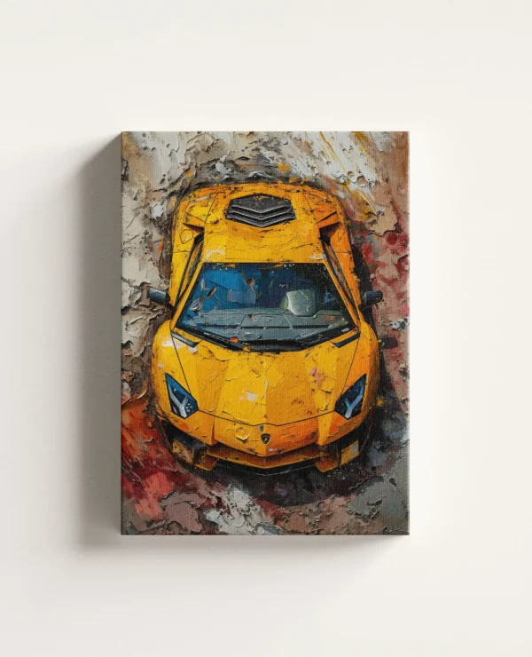 Tablou Canvas Lamborghini Aventador Galben